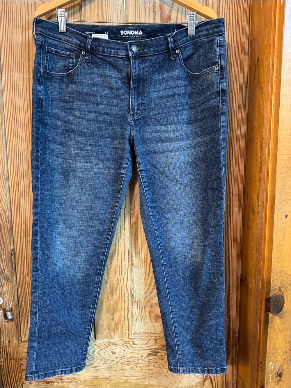 Sonoma 14 Mid/Dark Blue Stretch Jeans Girlfriend